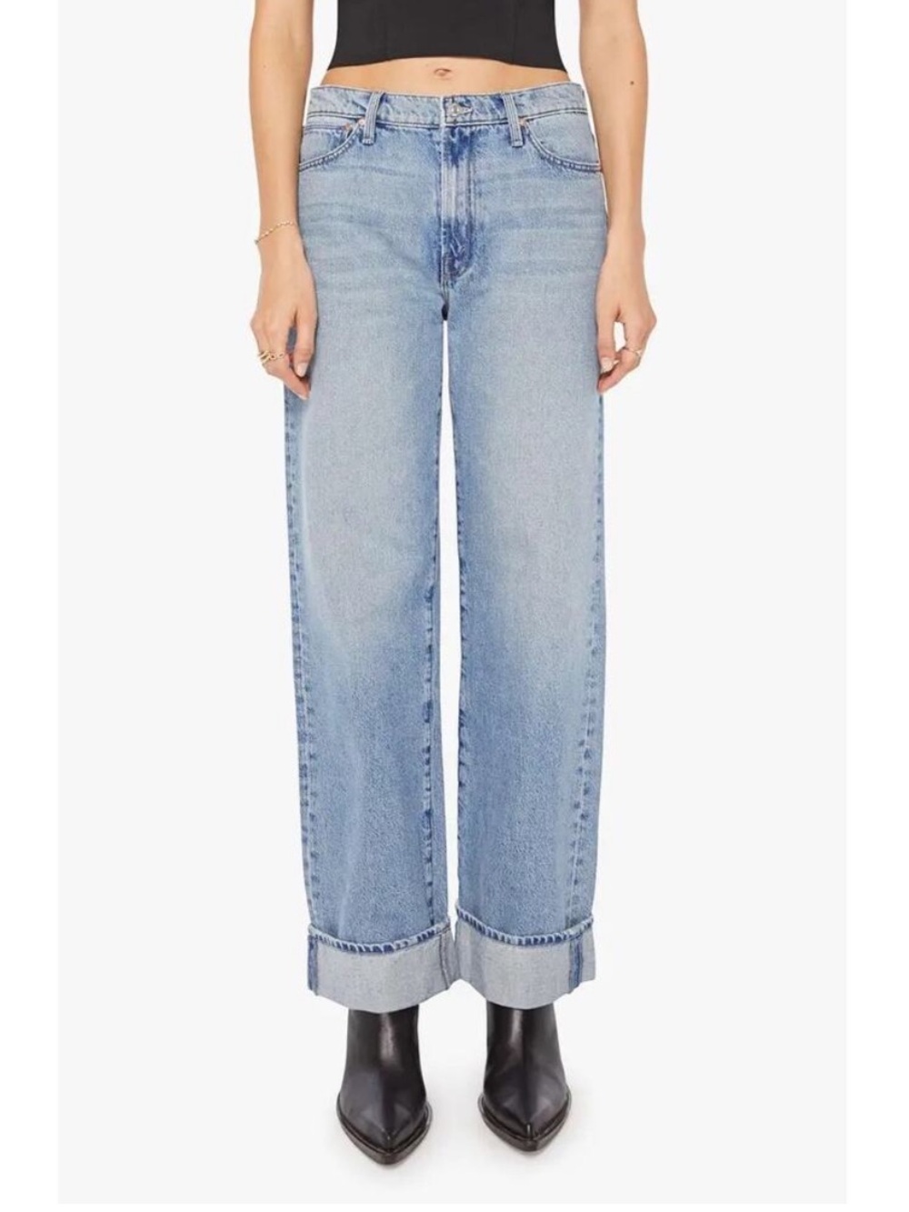 MOTHER Light Blue Wide-Leg Jeans - Picture 2 of 6